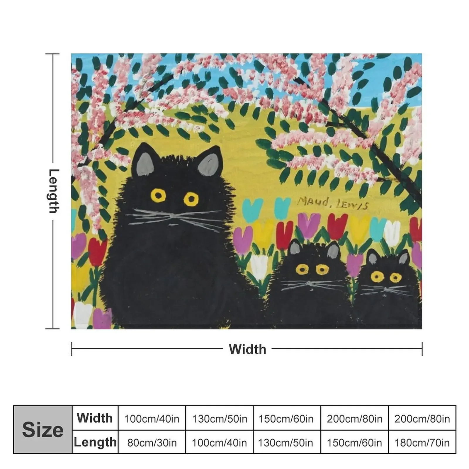 Three Black Cats - Maud Lewis Throw Blanket heavy to sleep Plaid Blankets