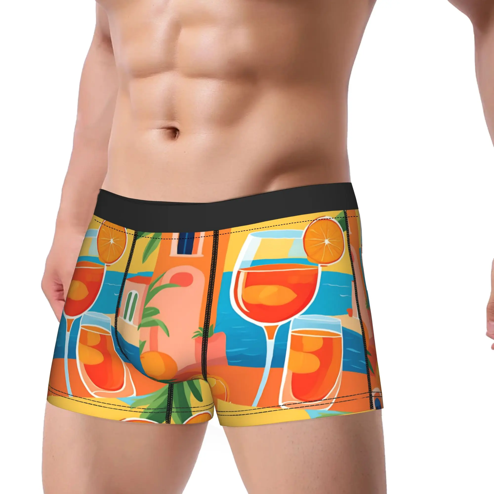 Aperols Spritz Shorts Briefs  Underwear High Quality Men Novelty Boxer Shorts Pattern Plus Size Underpants