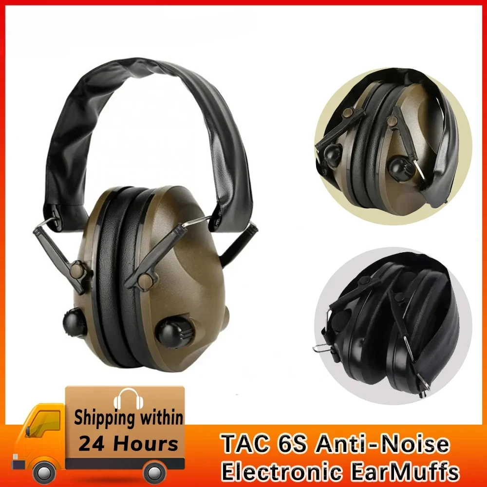 TAC 6S-Casque de Tir Anti-Bruit, Casque de Sauna Audio, d'expériences de Tir, Cache-Oreilles Électronique Rembourré, Doux, dehors, html, Sports de Plein Air