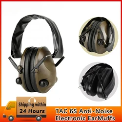 TAC 6S Anti-Noise Audio Headphone Tactics Shooting Headset Soft Padded Electronic Earmuff For Sport Hunting Outdoor Sports