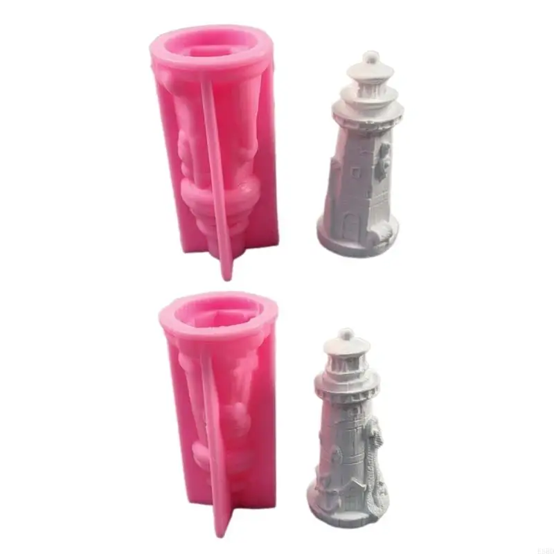 

E8BD Lighthouse Statue Silicone Molds for Home Decorations, Plaster Decorations Craft