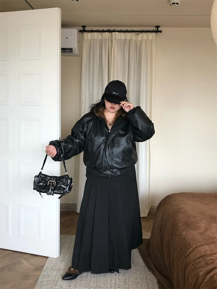 

Юбка-плиссе Onism plus nt Flowing, большого размера, прямого кроя, длины до колен, женская, для повседневной носки