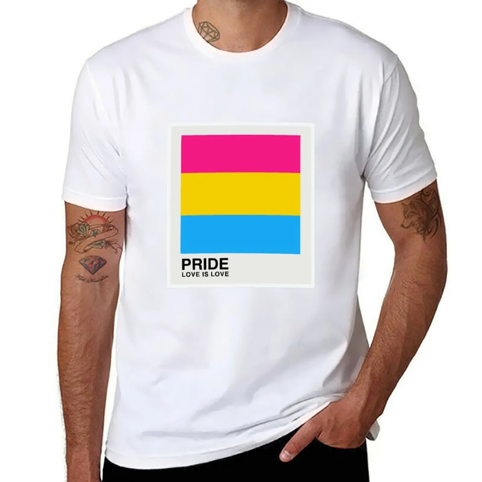 

Pansexual Pride Pantone T-Shirt man t shirts graphic t shirts for man cotton soft t shirts for man slim fit T-shirt