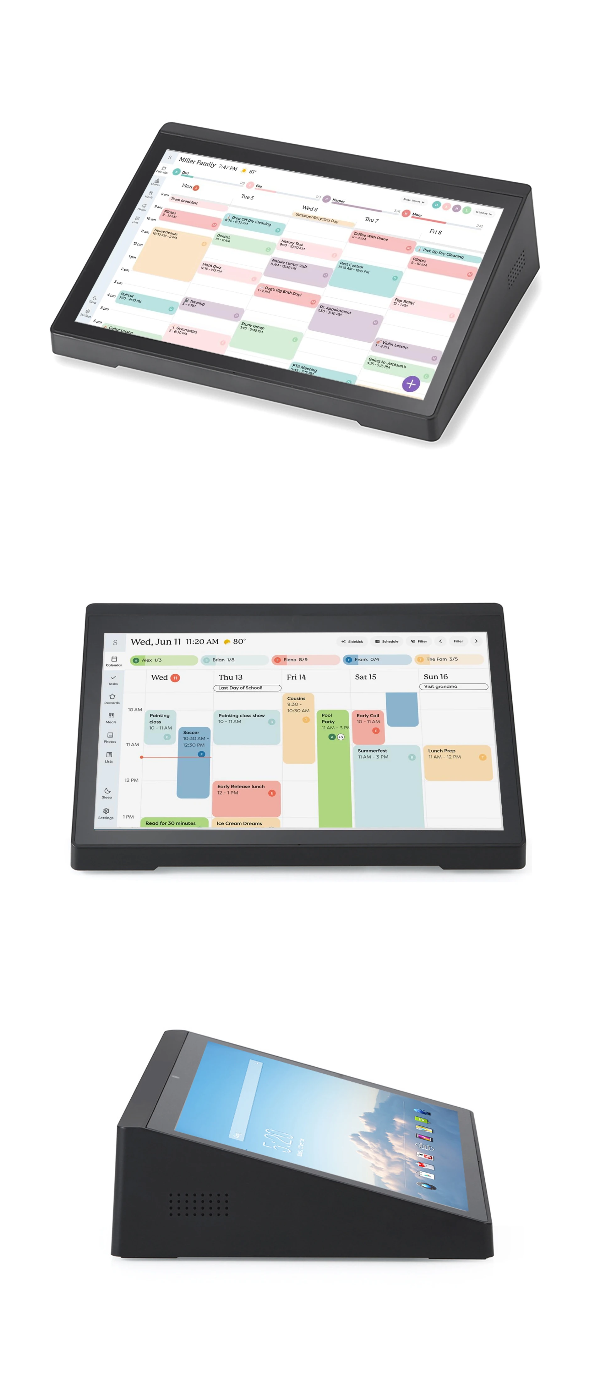 TLCRETE تقويم رقمي 8 بوصة، تقويم سطح المكتب 2025-2026 خطة واي فاي ذكية ومخططات عمل، شاشة IPS HD تعمل باللمس تعرض المنزل Sc #6