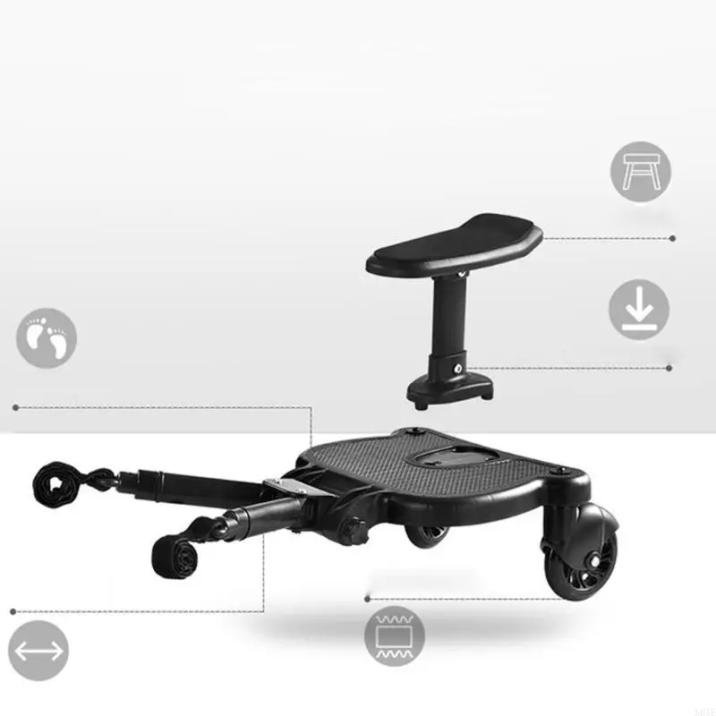 N84e anak -anak universal Adaptor pedal kereta anak kedua trailer bantu kembar kembar piring stroller anak -anak dengan