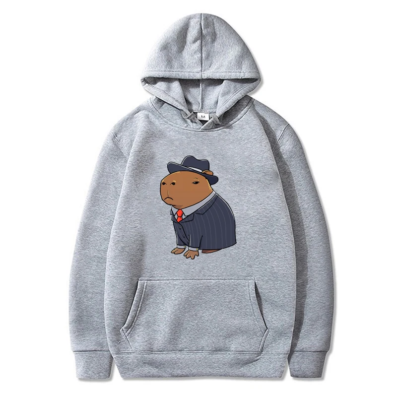 Capybara Doctor Costume Print Hoodies Kawaii Capybara Gangster Graphic Unisex Pullover Fashion Streetwear Women/Men Sweatshirt