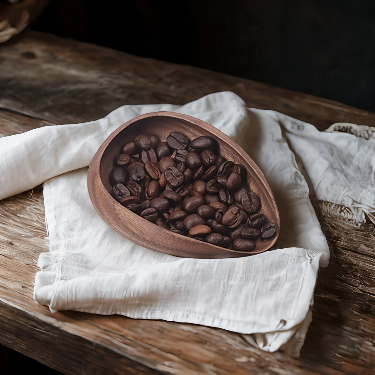 

E5 1Pc Wooden Coffee Dosing Cup Tea Storage Tray, Single Dose Measuring Container for Coffee Beans Loose Leaf Tea Dosing Vessel