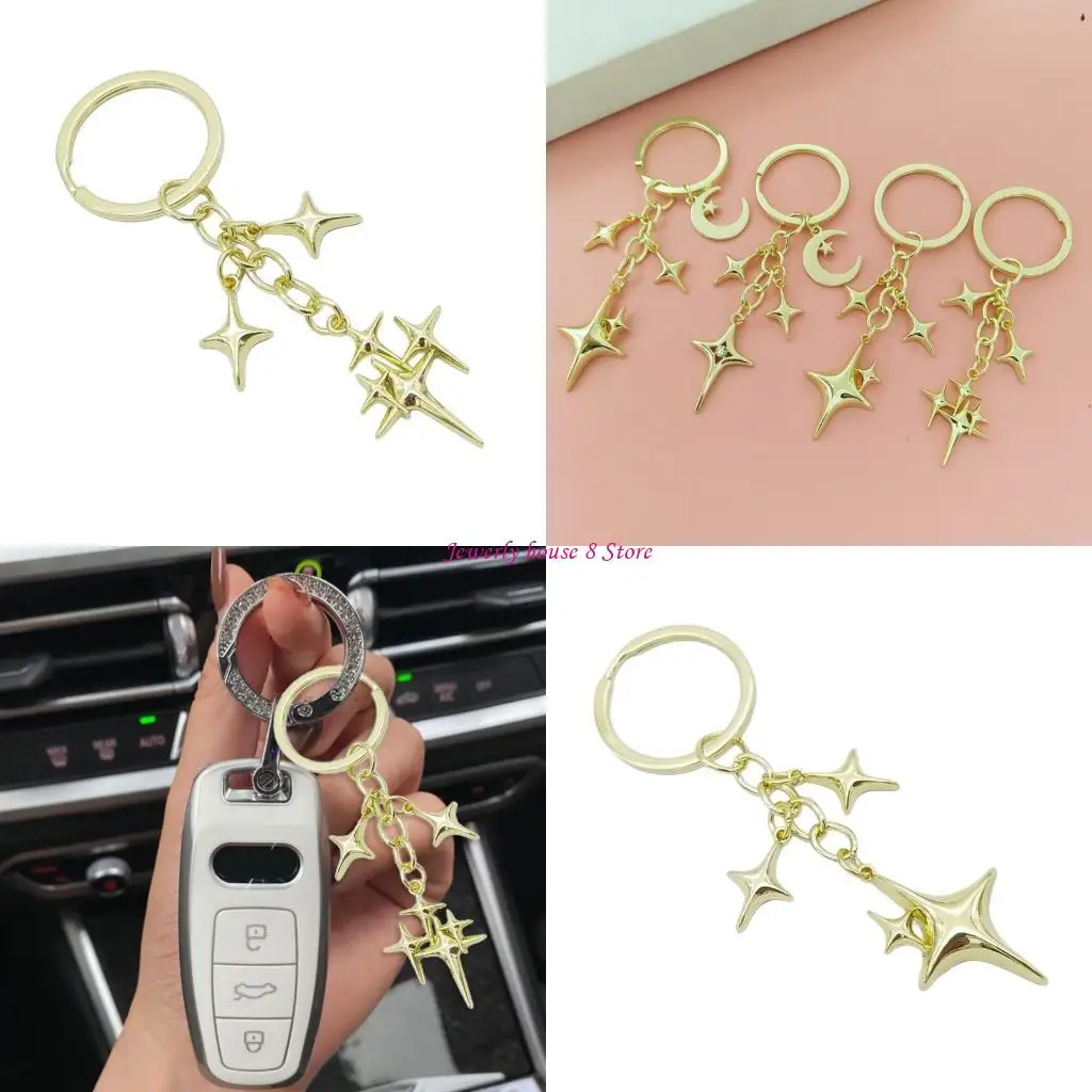 Кольцо-для-модного-ключа-с-moon-и-star-charm-крепкое-металлическое-мастерство-compact-daily-carry-keyrings-аксессуар