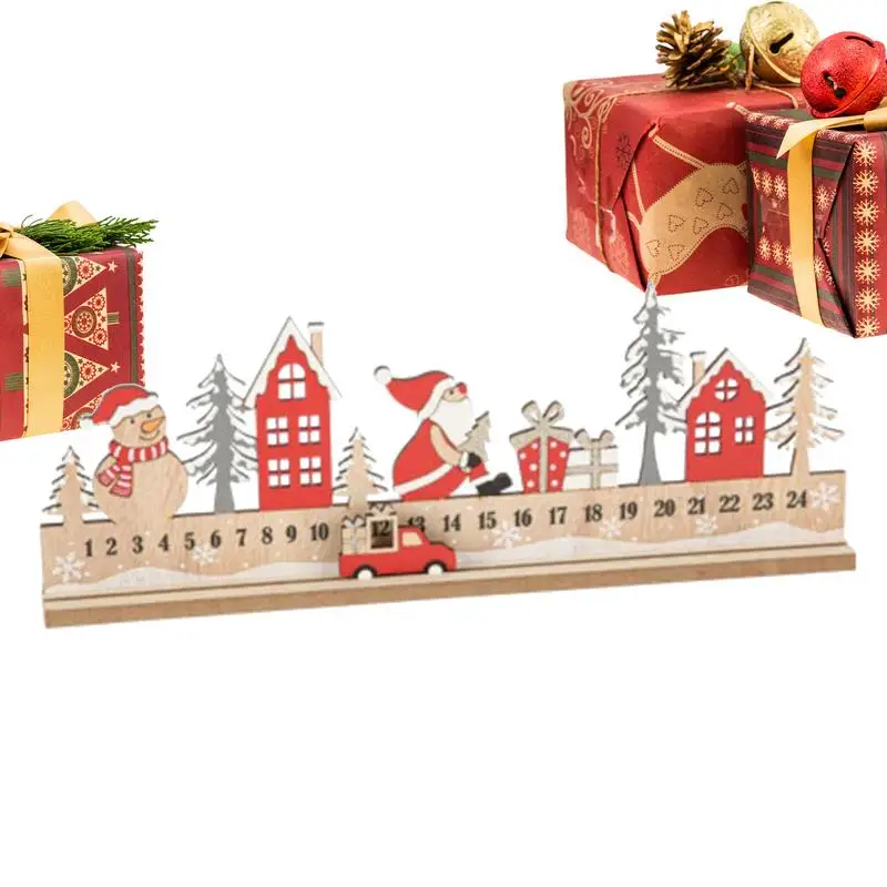 

Wooden Christmas Countdown Calendar Number Santa For Home Office Decoration 15.7x8.6 Inches Holiday Decor Christmas ornament