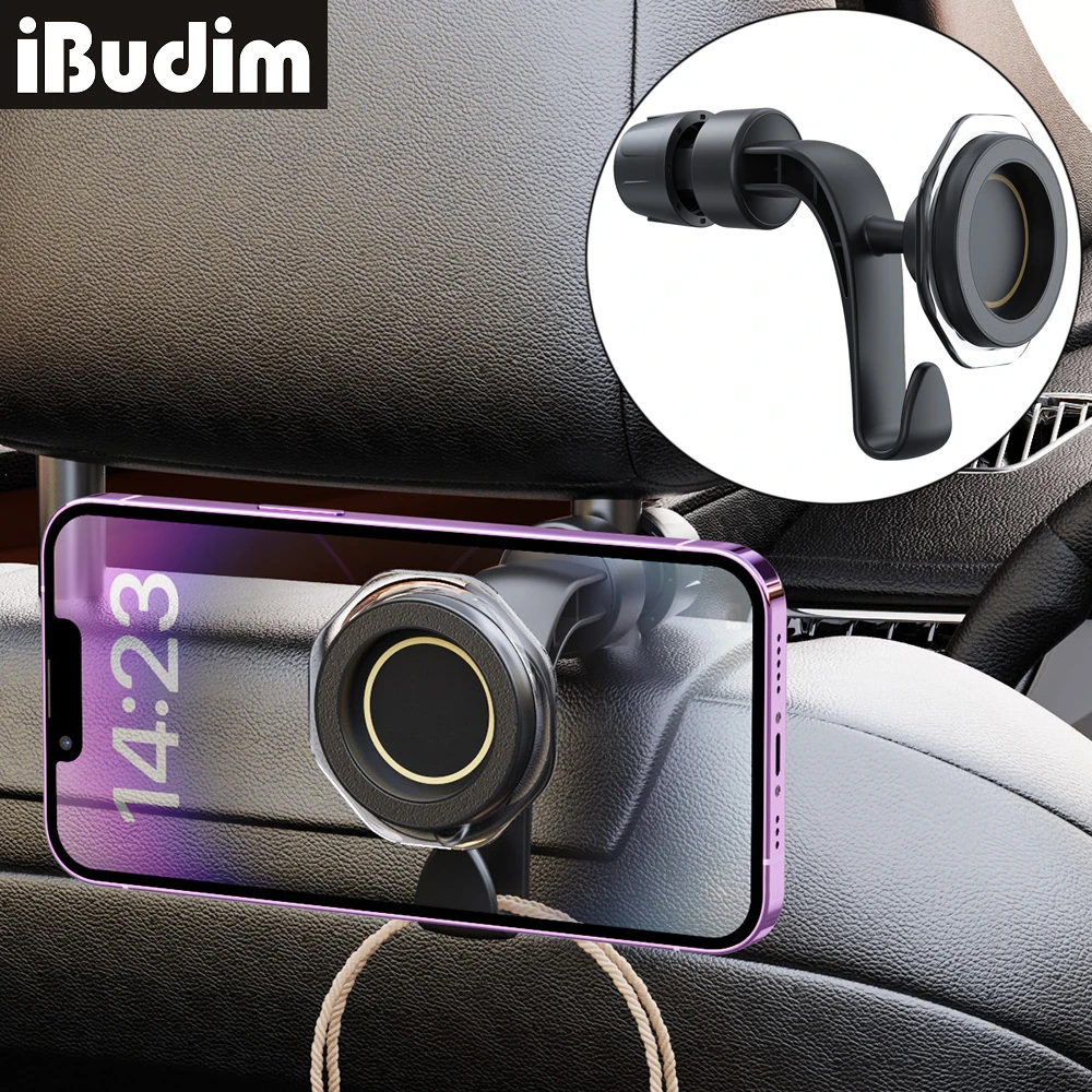 

Автомобильный держатель для телефона на подголовник, сильный магнитный универсальный автомобильный держатель для спинки автомобильного сиденья, подставка для мобильного телефона, крепление для iPhone 17 Pro Max MagSafe