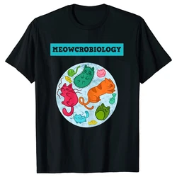 Meowcrobiology Cat Microbiology Science Bacteriology T Shirts Streetwear Short Sleeve Birthday Gifts Summer Style T-shirt Men