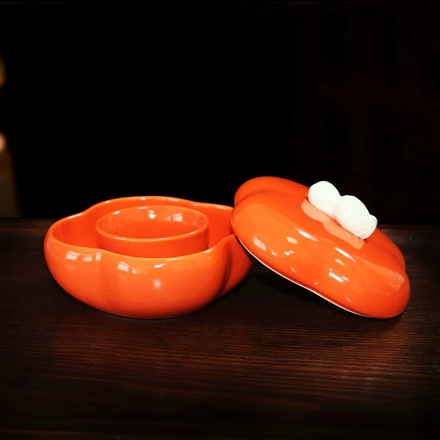 Ceramics Persimmon shape Ink Pool Multifunctional Traditional Chinese Painting Inkstone Inkslab Art Painting watercolor Supplies