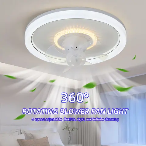 120W LED 천장 조명 팬 – 현대적이고 간단한 원격 제어 가능 디밍 라이트로 홈 침실 인테리어 완성