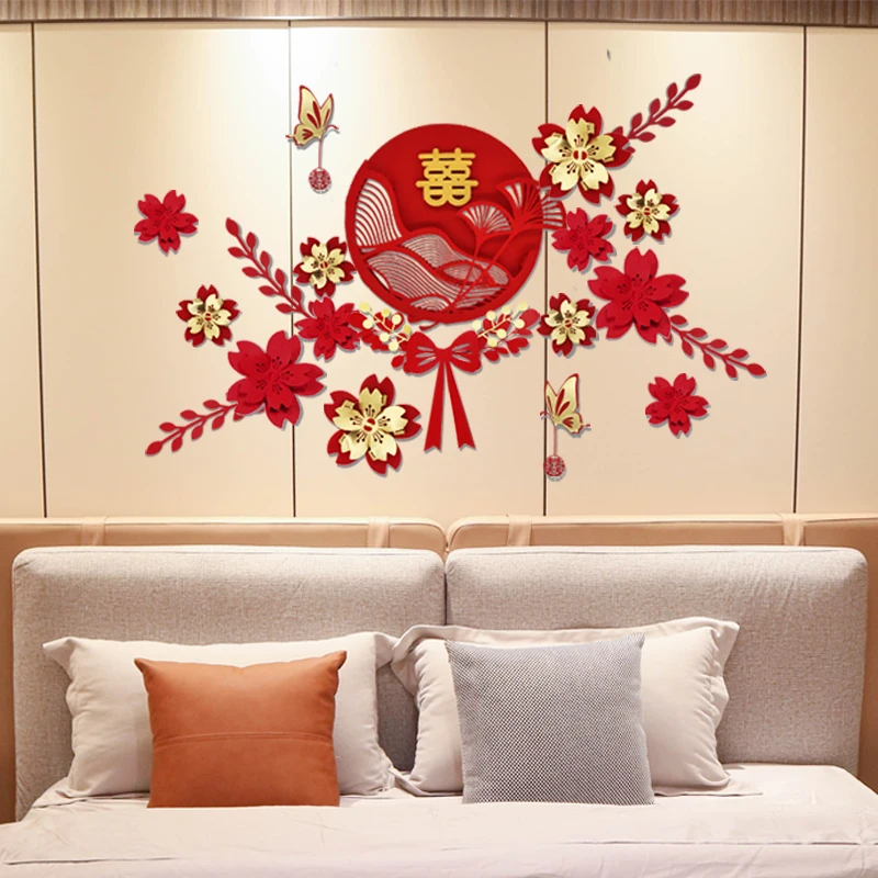 男性の結婚式の部屋の装飾セット、結婚式の新居のベッドサイド、リビングルームのテレビの背景壁に適しています。