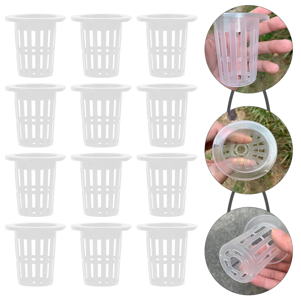 

50pcs Plastic Hydroponic Baskets 3-Inch Mesh Net Cups For Soilless Plant Growing Garden Plant Nursery Net Cups