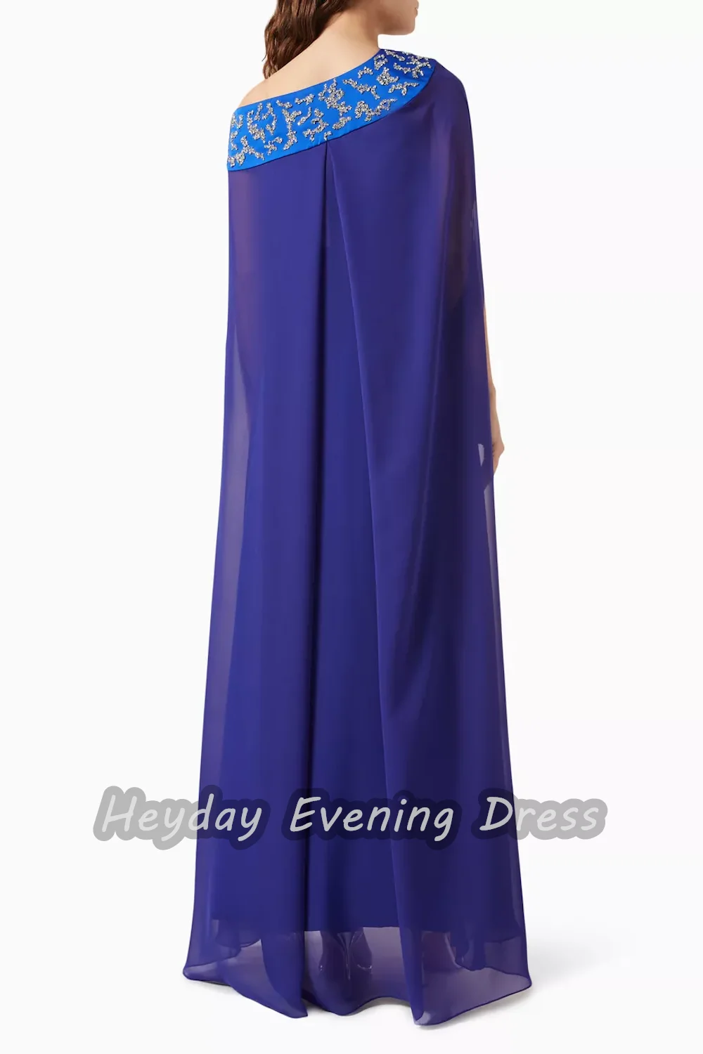 Heyday السعودية Square Neckline Beaded Satin A-Line Short Sleeves Sexy Ankle Length Elegant Prom Dress For luxurious Woman 2024