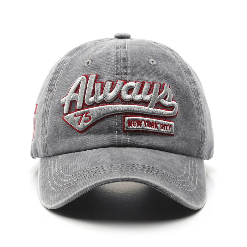 Gorra de béisbol con bordado de letras para hombre y mujer, gorro con Cierre trasero de algodón lavado, estilo Hip Hop, Unisex, 2022