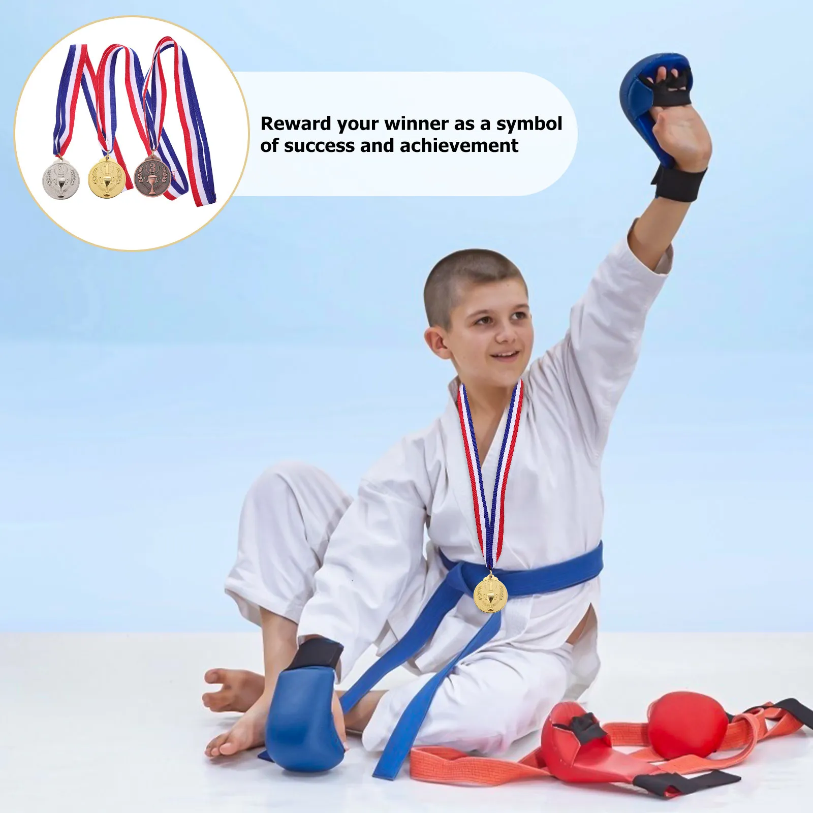 3Pcs Reliable Zinc Alloy Sports Winner Medals Achievement Trophy Awards for Races Competitions Schools Motivational Metal Medal