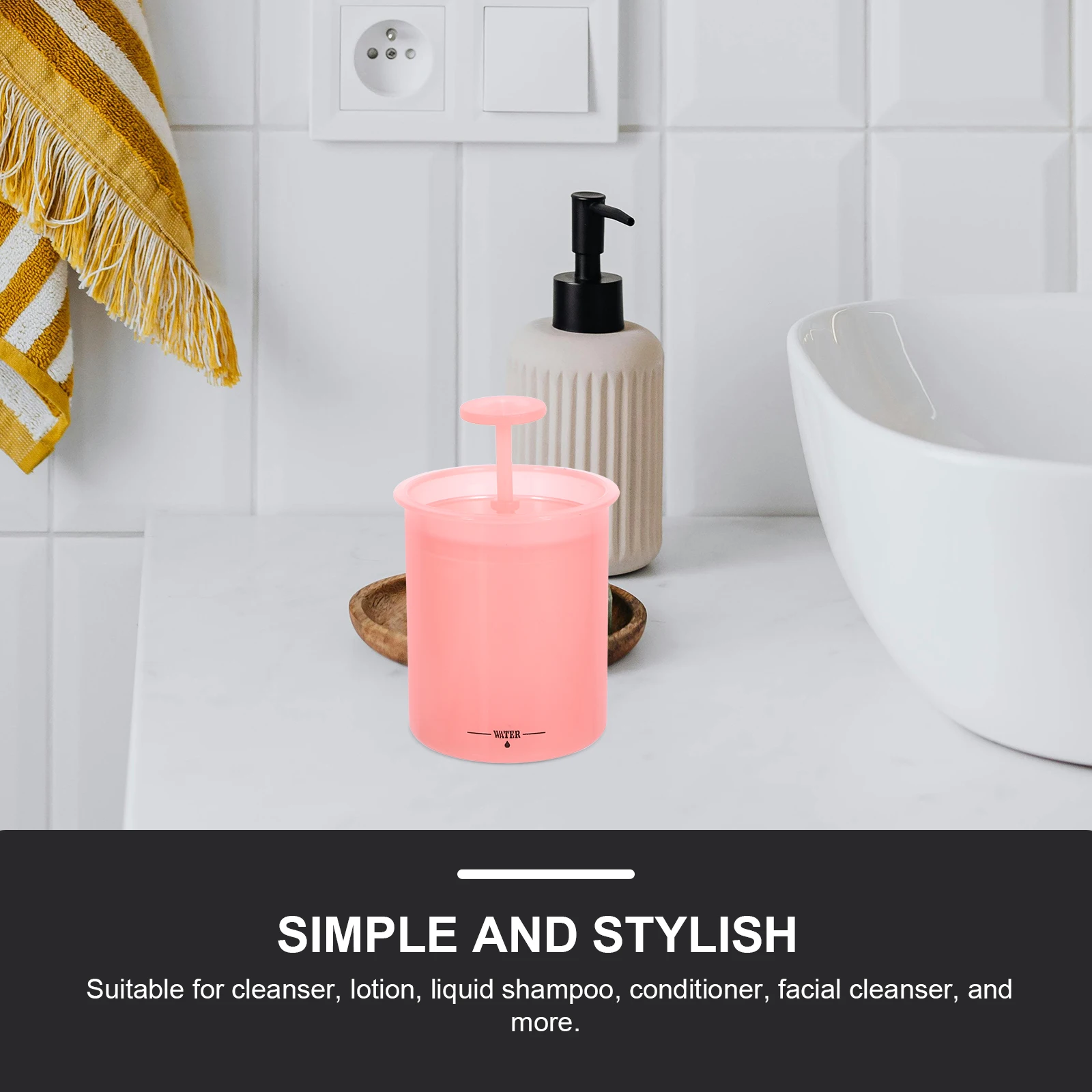 

6Pcs White Pink Manual Foam Maker For Face Wash Lightweight Travel Cleansing Device With Stylish Design