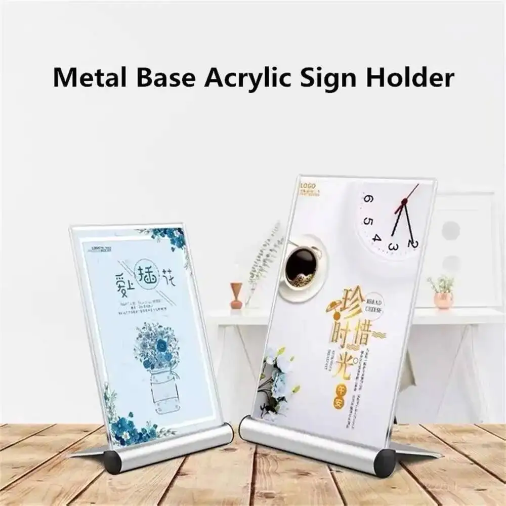 1Pc A5 L Shape Freestanding Clear Acrylic Poster Sign Holder Display Stand Photo Picture Frame Table Menu Paper Holder Stand