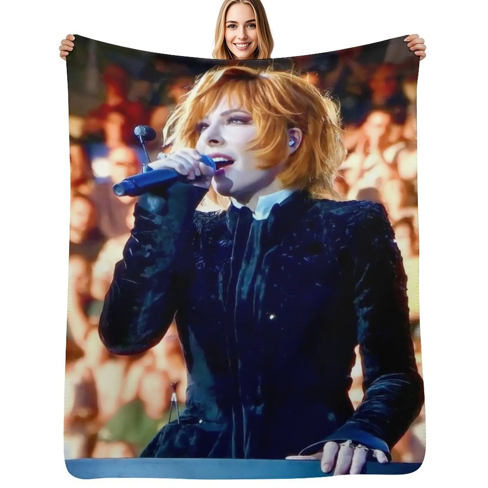 Myl?¨ne Farmer Nevermore concert 2024 Throw Blanket Travel Flannel Polar Soft Weighted Fashion Sofas Blankets