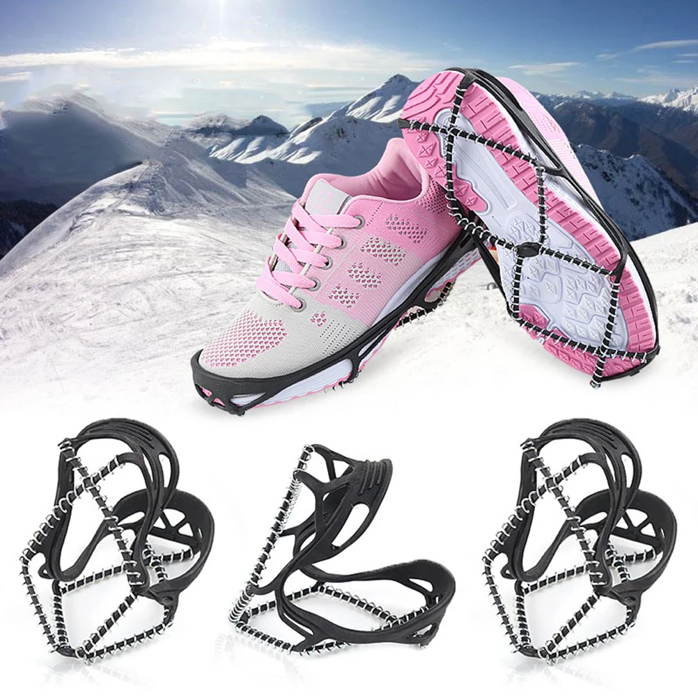 

Portable Ice Crampons Non Slip Shoes Cover For Hiking Climbing Snow Grips Durable TPE Stainless Steel Lightweight Multi Purpose