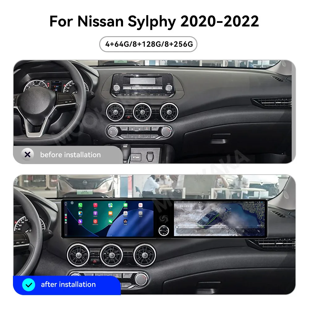 For Nissan Sylphy 2020-2022 Android Car Radio Multimedia Video Player Wireless Carplay Autoradio Stereo GPS Navigation Head Unit