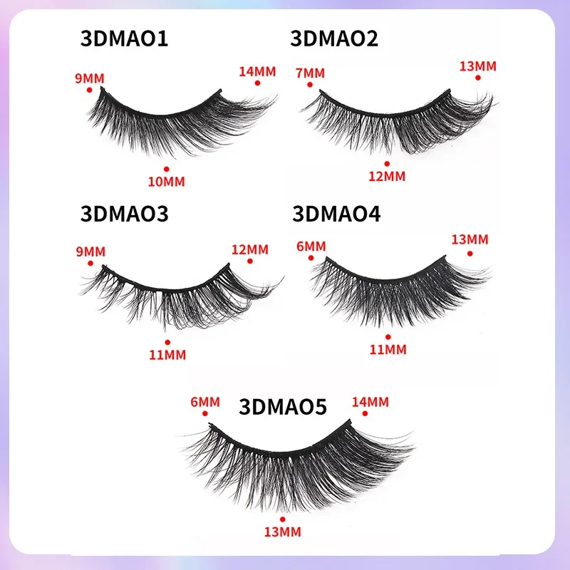 5 paia Ciglia Cat Eye Ciglia finte visone Ciglia con estremità alate Ciglia allungate Ciglia finte Estensione ciglia lunghe naturali