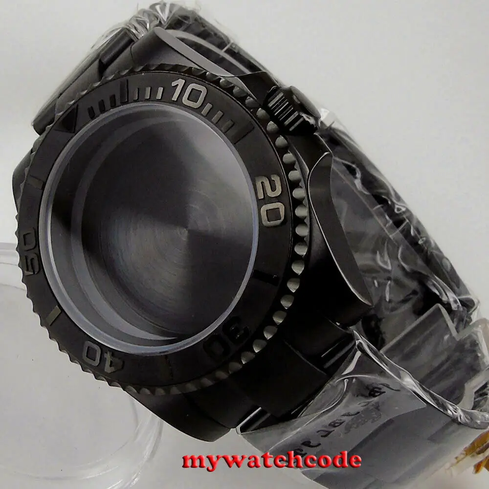 40Mm Mặt Kính Sapphire Đen PVD Đồng Hồ Phù Hợp Với NH35 NH36 SKX 4R35 7S26 ETA2824