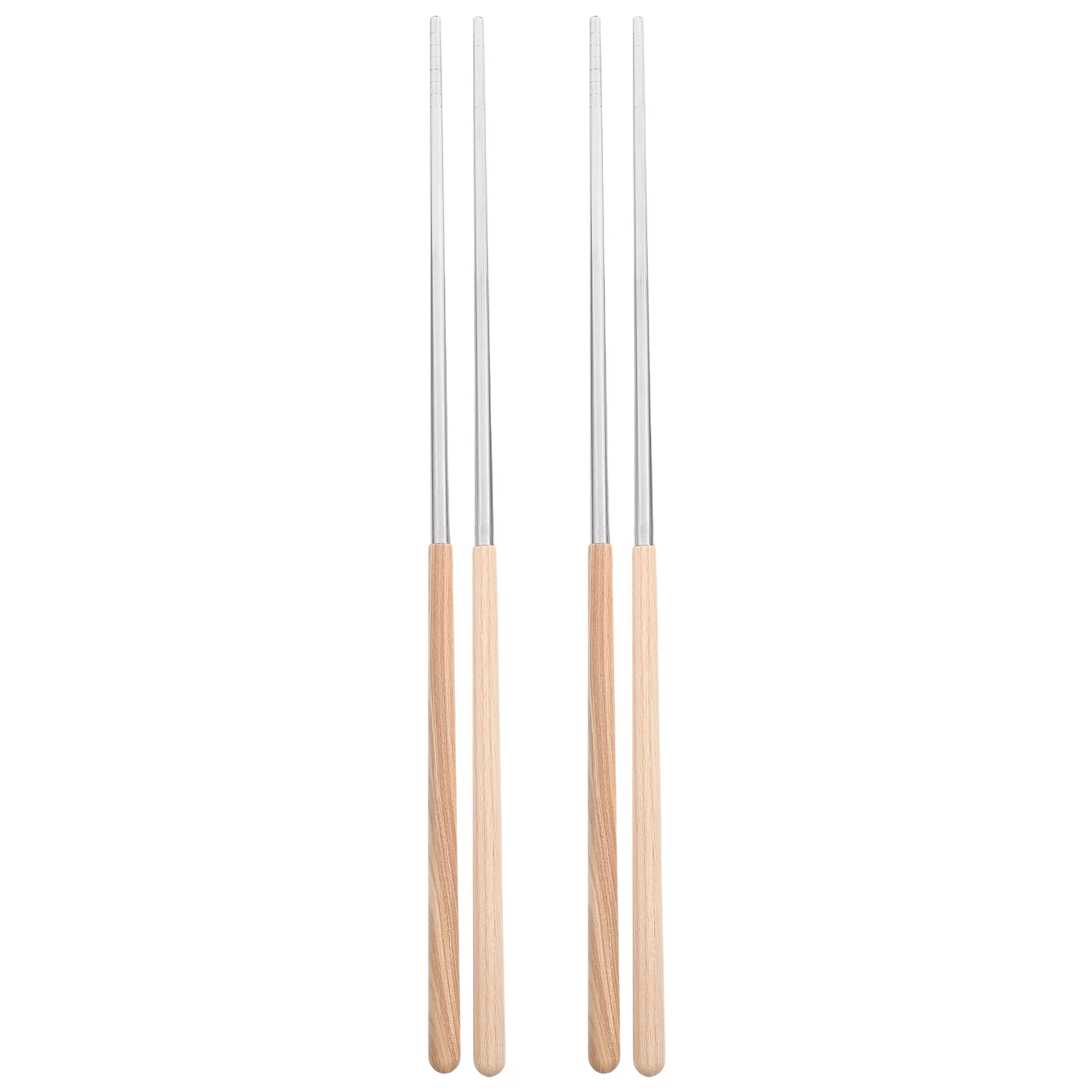 

2Pairs Extended Hot Pot Chopsticks Long Wooden Cooking Reusable Noodles Frying Heat Protection Long Chopsticks for Cooking