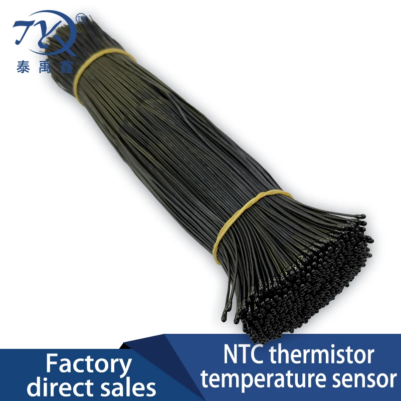 500PCS Thermometer Thermistor PVC Wire Temperature Sensor 10K1950L200mm Long UL2651#30 Lithium Battery BMS Controller Sampling