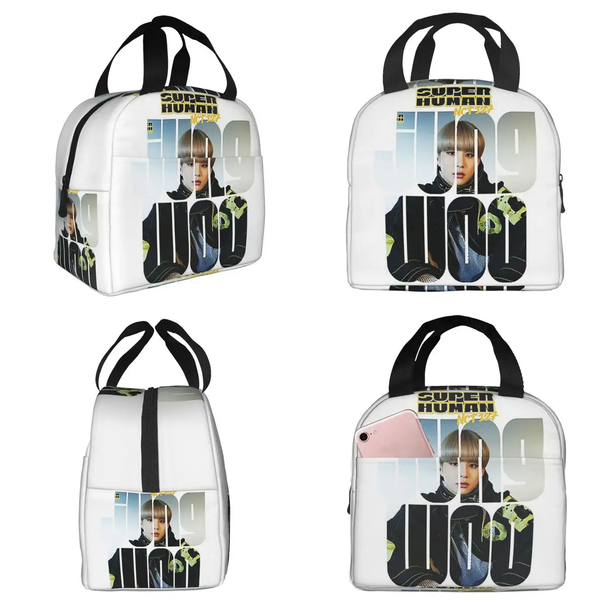 NCT 127 Jungwoo Superhuman - Bolsa térmica para el almuerzo para niños, lonchera térmica para la escuela, caja de comida portátil, contenedor para loncheras