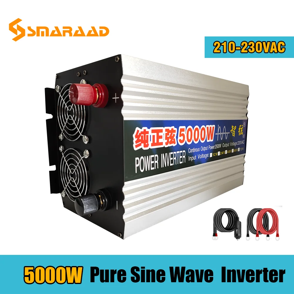 China Factory 5000W Pure Sine Wave Inverter Solar Power Inverter 12v 220v DC/AC Converter 24v 48v 110v 50hz Off Grid Inverter