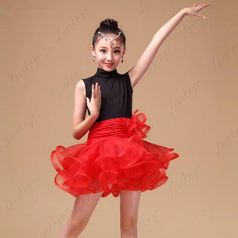 女の子向けの新しいスタイルの夏用子供ダンストレーニングスーツ。 子供用競技・アクロバットトレーニング用ワンピース。