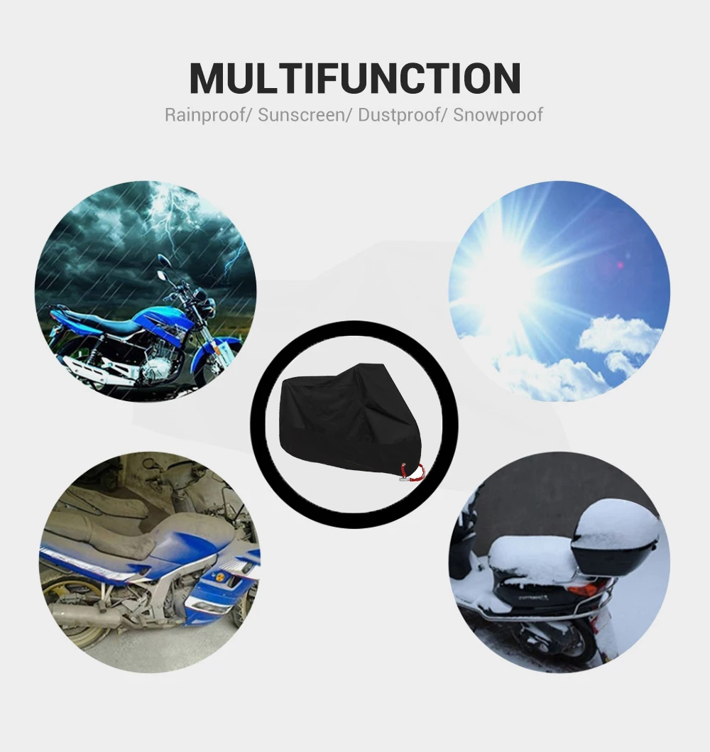 Motorradabdeckung, wasserdicht, für alle Jahreszeiten, Motorradabdeckung, staubdicht, UV-Schutz, für den Außenbereich, Innenbereich, Moto, Roller, Motorrad, Regenschutz – Detail 4