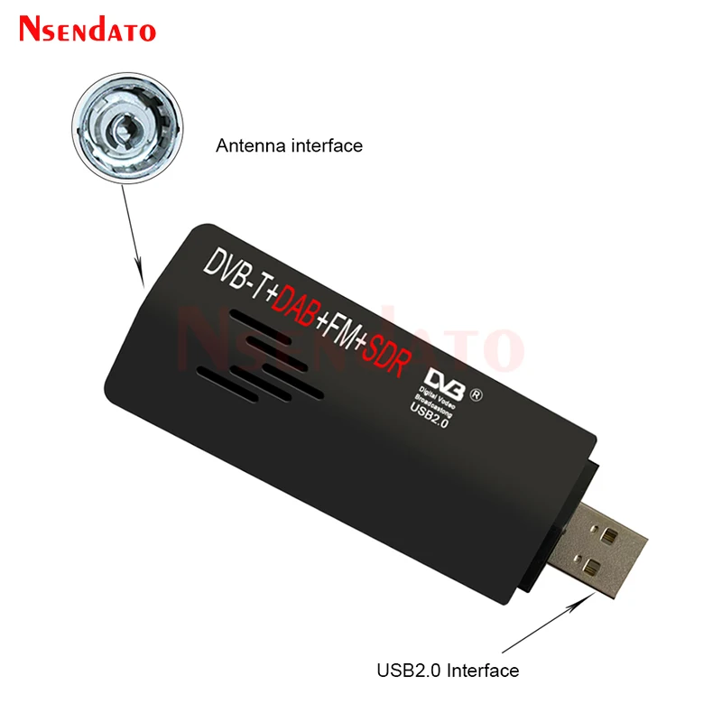 디지털 USB 2.0 USB TV 스틱 동글, FM DAB DVB-T RTL2832U + R860, SDR TV 튜너 수신기, 레코더, 노트북 PC 용 안테나 포함