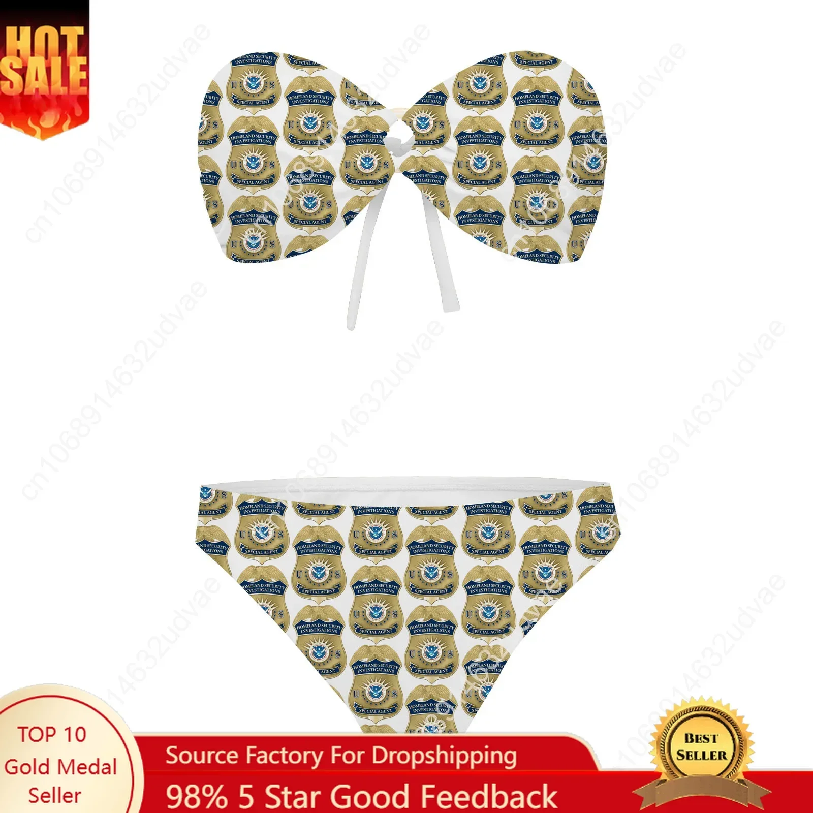 Homeland Security Investigations Strapless Swimsuit Womens Bathing Suits Personalized Fashion Swimwear Customize Beachwear