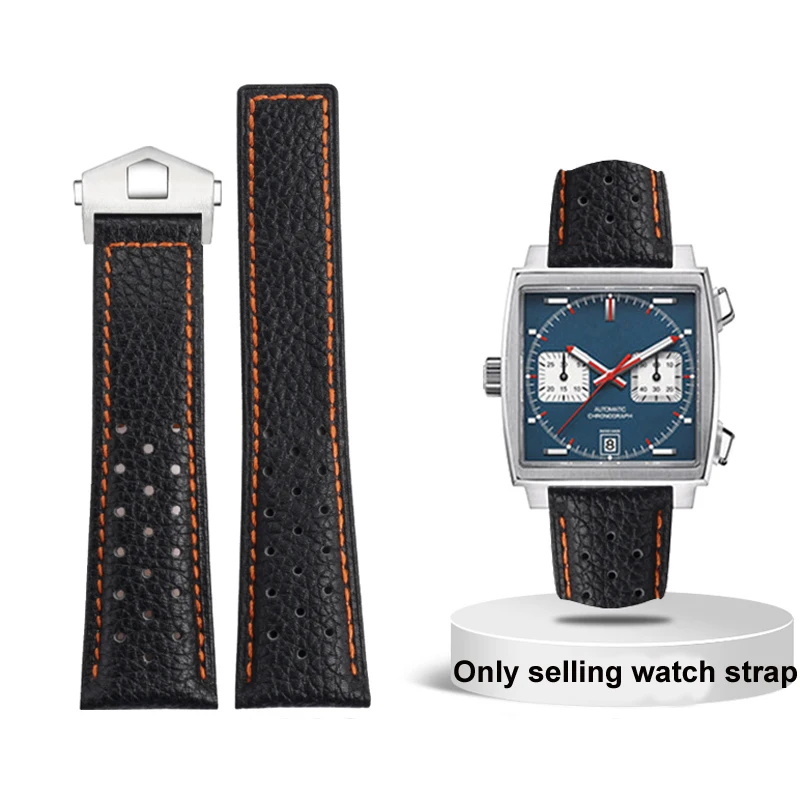 

Watch Strap For Tag Heuer Monaco Carrera F1 Series Wrist Frosted Calfskin Quality Leather Watchband Men's Bracelet 22mm