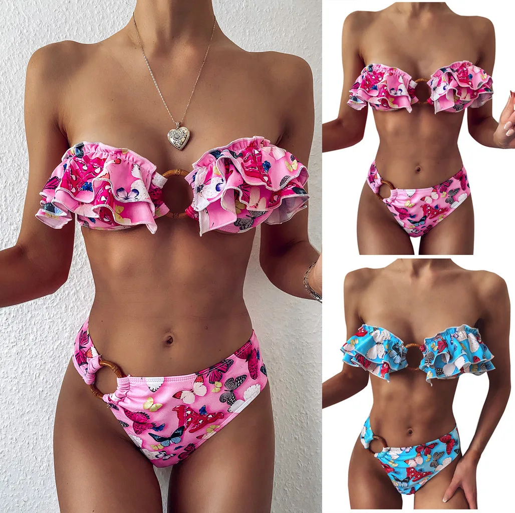 

Fashion Womens Solid Color Bikini Push-Up Pad Swimwear Swimsuit Beachwear Set Shorts Bathing Suit