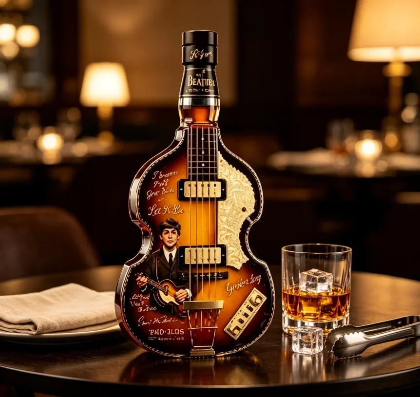 Unique Guitar‑Form Glass Wine Decanter, Decorative Liquor Bottle for Whiskey & Brandy, Retro Rock‑Inspired Tabletop Decor