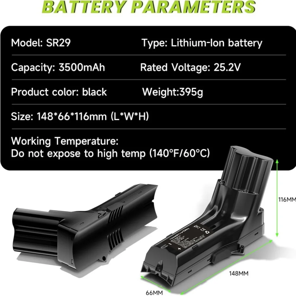 

25.2V Rechargeable Li-ion Battery for Philips SpeedPro MAX Aqua/Stick FC6822 FC6823 FC6908 XC8043/01 etc.