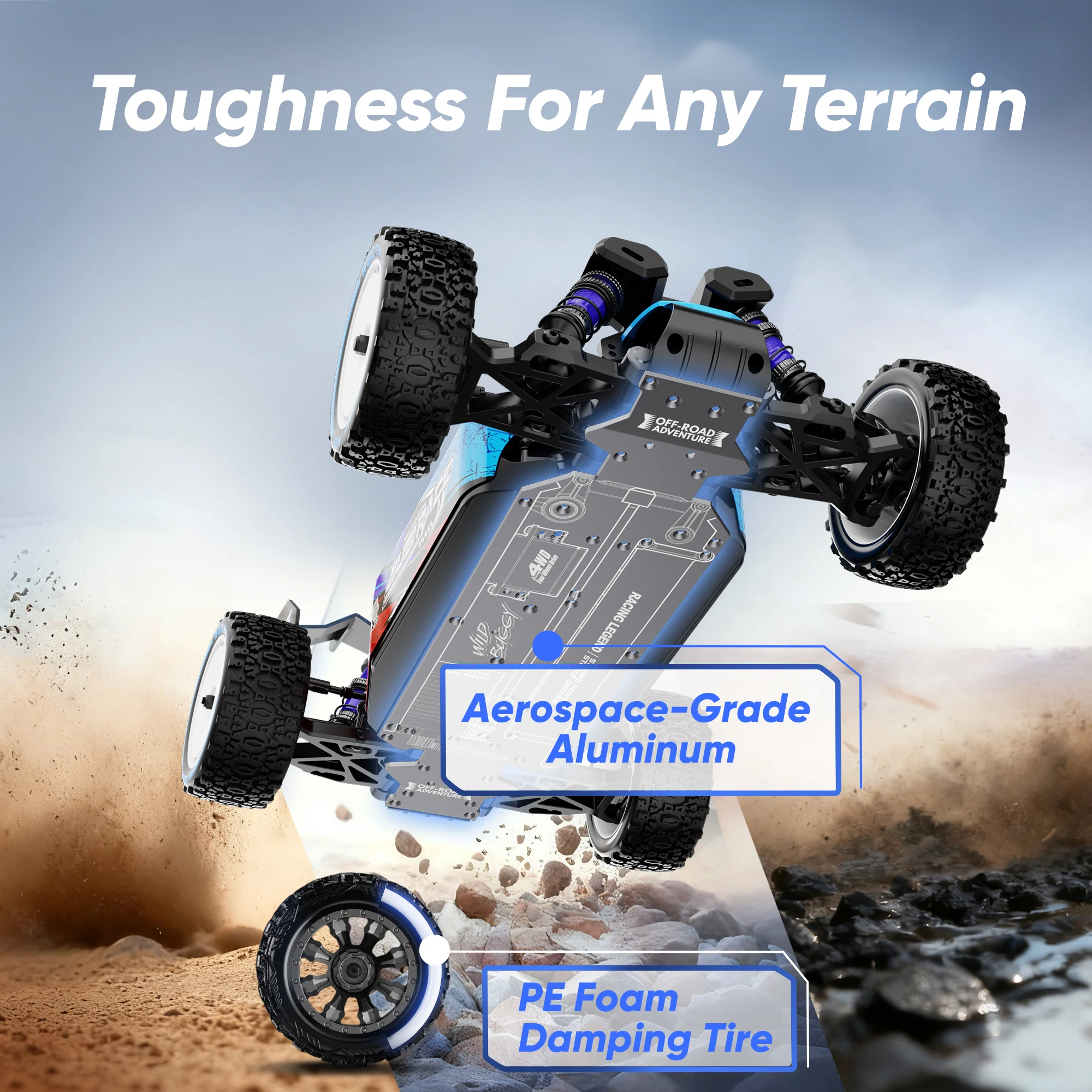 JIUSI WB 12 Pro 1/12 bürstenlose RC-Autos für Erwachsene, schnell, 50 Meilen pro Stunde, Offroad-All-Terrain-Buggy, RTR, 4 x 4, elektrische RC-Autos, 25 W, Schnellladung