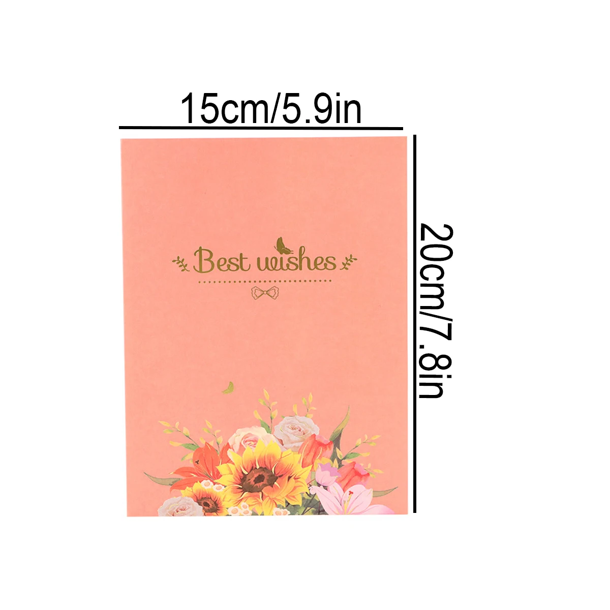3D Beautiful Flower Bouquet Foil-Stamped Greeting Card,Handmade Paper-Cut Blessing  Thank You Card for Mom,Mother's Day Gift - view 2