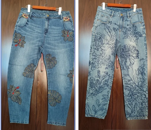 

Foreign trade original single Spanish new style to do old all fashion embroidered ladies jeans