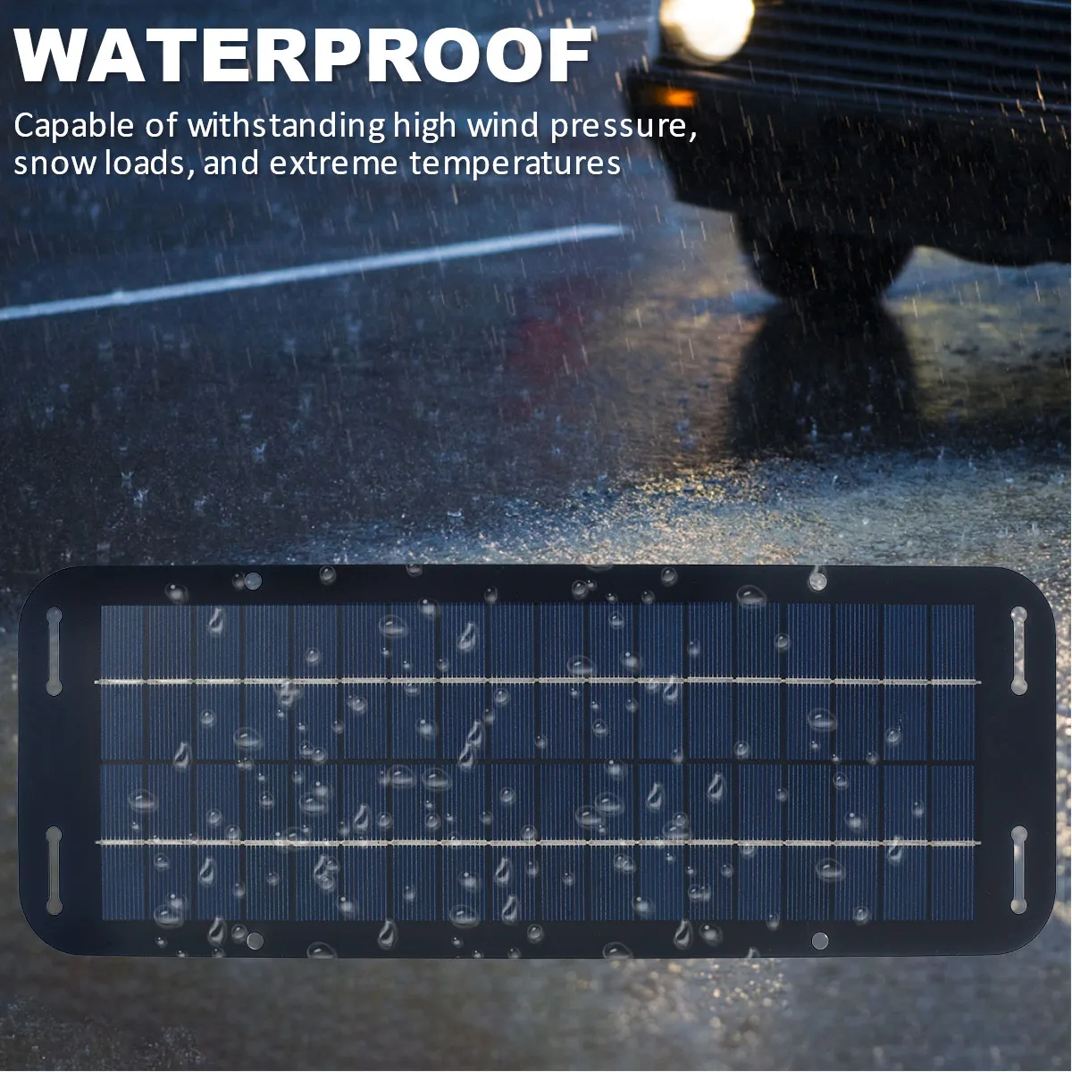 12V Solar Panel Kit IP65 Waterproof Portable Solar Charger Kit With 4 Suction Cups for Car Motorcycle High Efficiency Charging