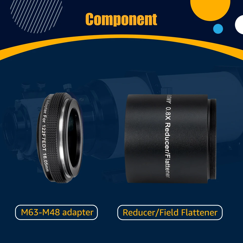 SVBONY SV209 Brennweitenreduzierer/Feldflachmacher 0,8x für SV550 122mm f/7 Triplet APO Refraktor Schwarz – Detail 3