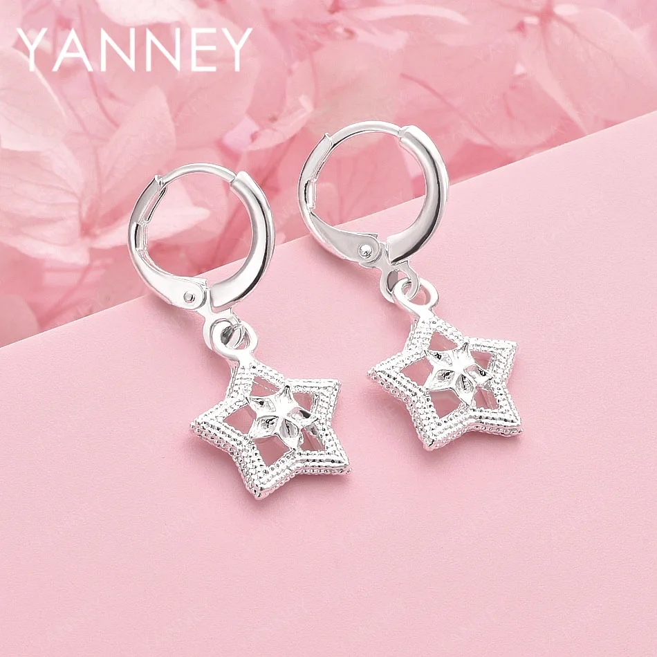 

Exquisite 925 Sterling Silver Star Zirconia Earrings, Fashionable Engagement Gift Jewelry Accessories for Women