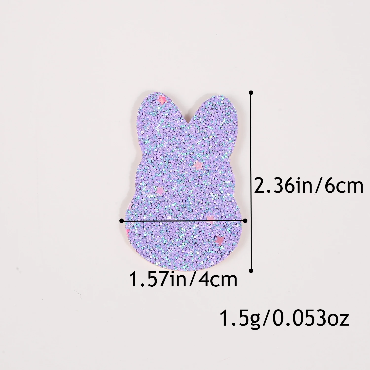 20pcs Random Colors Glitter Sequin Rabbit Accessories For DIY Handmade Clip Hat Brooch Clothing Handcraft Decor Accessories