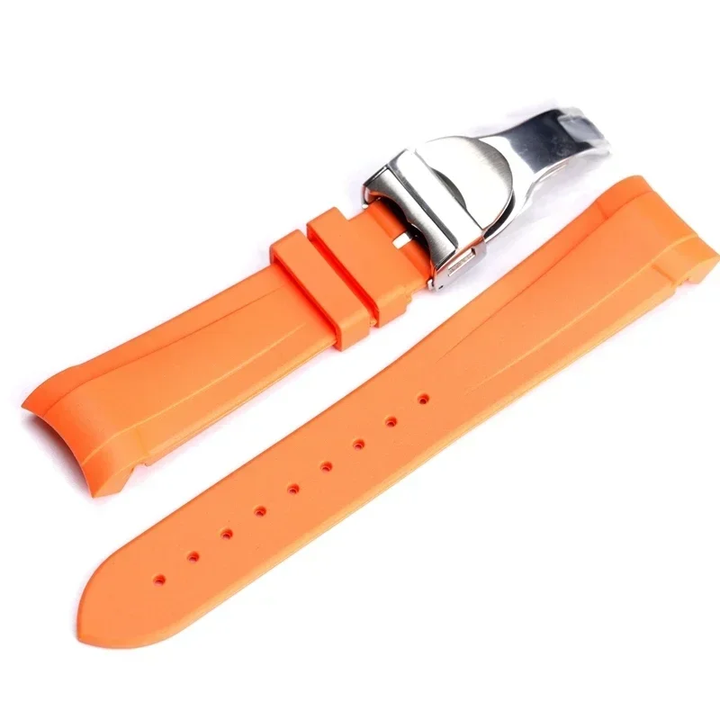 Wear-resisting Silicone Watchbands for Tudor Black Bay Bronze Small Copper Flower Small Red Flower Series Waterproof Strap 22mm