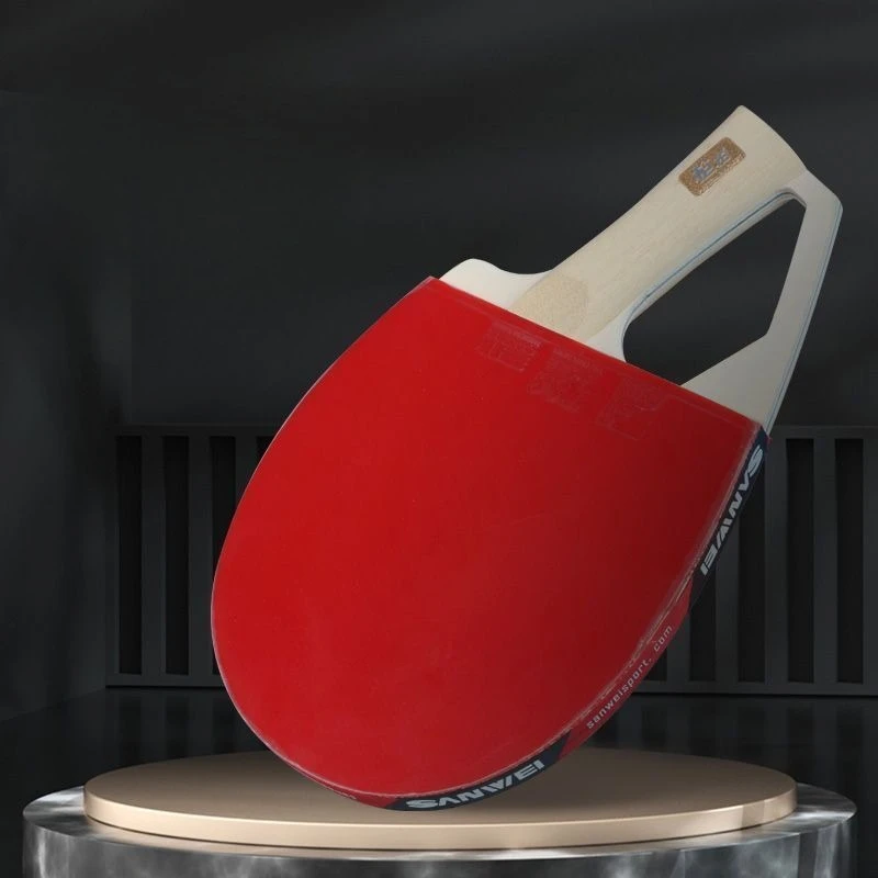 Portable Table Tennis Gun Racket Professional Competition Ping Pong Gun Racket Durable Lightweight Rackets Wood Racquet Sports